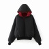thick hooded color matching stand-up collar cotton jacket  NSAC14594