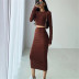 autumn and winter thick sanded tight-fitting two-piece skirt NSAC14604