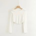 solid color short slim round neck long-sleeved T-shirt  NSAC14611