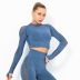 Sexy hollow slim quick-drying sports long-sleeved fitness yoga wear  NSLX14690