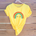 cute letters rainbow cotton short-sleeved t-shirt  NSSN14721