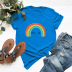cute letters rainbow cotton short-sleeved t-shirt  NSSN14721