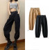 fashion drawstring high waist slim trousers NSLD14760