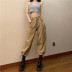 fashion drawstring high waist slim trousers NSLD14760