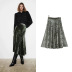 High waist slim velvet new autumn and winter mid-length skirt NSLD14791