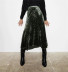 High waist slim velvet new autumn and winter mid-length skirt NSLD14791