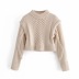 twist knitted round neck sweater NSAC17935