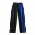 color matching split high waist jeans  NSAC17946