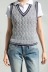 new knitted striped V-neck vest  NSAC17951