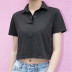short-sleeved solid color polo collar T-shirt  NSAC17962