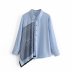 lapel asymmetric stitching long-sleeved shirt  NSAM17983