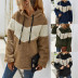 hooded color-blocking thickened warmth sweater  NSDY18485