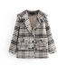 winter plaid lapel woolen coat NSAM18553