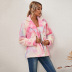 tie-dye printing double-sided plush long-sleeved double-breasted padded coat NSZH18573