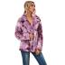 tie-dye printing double-sided plush long-sleeved double-breasted padded coat NSZH18573
