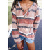 printed long-sleeved V-neck tie casual loose top  NSZH18575