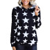 five-pointed star print hooded long-sleeved loose sweatershirt NSZH18577