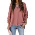fashion solid color V-neck long sleeve irregular shirt  NSZH18578