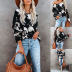 tie-dye printing long-sleeved round neck casual loose top NSZH18583