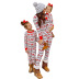 Christmas elk print casual home pajamas parent-child set NSZH18584