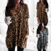leopard print long-sleeved casual loose top   NSZH18591
