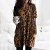 leopard print long-sleeved casual loose top   NSZH18591