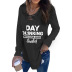 letter printing V-neck long-sleeved tie-band loose sweatershirt NSZH18595