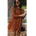 round neck long sleeve printed dress NSZH18605