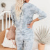tie-dye printed long-sleeved trousers casual home service suit  NSZH18618
