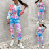 tie-dye printing hooded casual home wear suit  NSZH18621