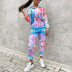 tie-dye printing hooded casual home wear suit  NSZH18621