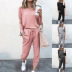 loose solid color long-sleeved casual set NSZH18628