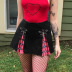 fashion buckle stitch color stitching plaid skirt  NSLQ18688