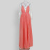 sling solid color V-neck split hem long dress  NSYI18714