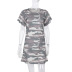 piled sleeve camouflage dress  NSKL18738