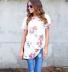 Round Neck Print Knotted T-Shirt NSYF18787