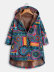 Chaqueta de felpa cálida con capucha de algodón y lino retro de talla grande NSYF18832