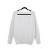 solid color V-neck long-sleeved sweater  NSLK18845