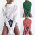 solid color hollow turtleneck sweater  NSLK18846