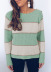 solid color stitching round neck long sleeve sweater NSLK18848