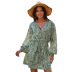 spring and summer printed long-sleeved loose dress NSKA18950