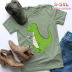 dinosaur print round neck short sleeve t-shirt  NSSN18961