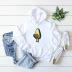 autumn and winter avocado print hoodie  NSSN18981