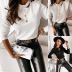 long-sleeved button solid color bottoming shirt  NSYD19034