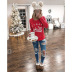 Christmas long-sleeved round neck printed T-shirt NSZH19061