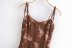 Retro Print Slit Suspender Skirt Dress NSAM19322
