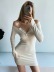slim round neck breasted sexy long-sleeved dress NSAC19380