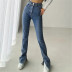 High-waisted two-button jeans NSAC19386