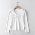 fashion solid color bow long sleeve t-shirt NSAC19387