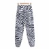 Zebra pattern drawstring lace-up trousers NSAC19399